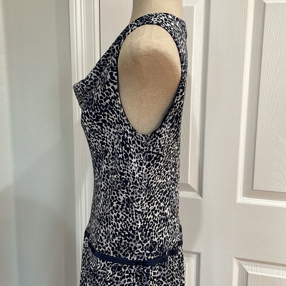 Bice by Anthropologie navy white sleeveless drop waist midi flapper dress 10 - Picture 11 of 16